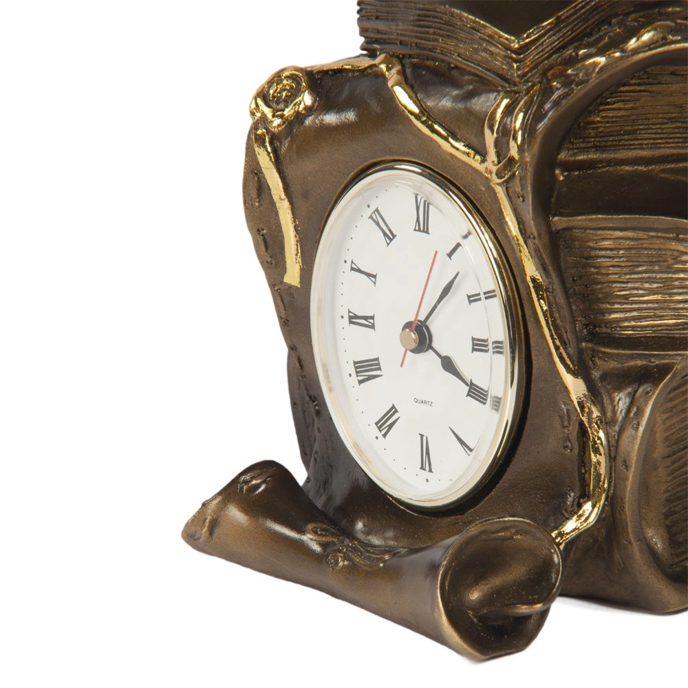 Часы настольные Ученый филин Бронза - фото, Интернет-магазин часов «Ваше Время»