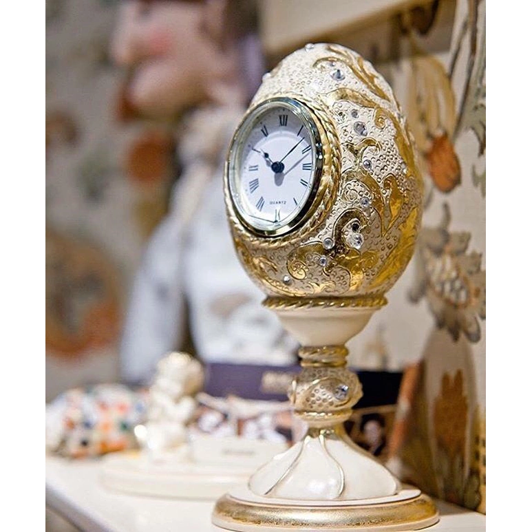 Часы настольные Наследие Фаберже Айвори - фото, Интернет-магазин часов «Ваше Время»