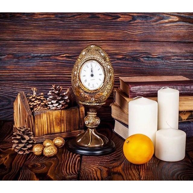 Часы настольные Наследие Фаберже Золото - фото, Интернет-магазин часов «Ваше Время»