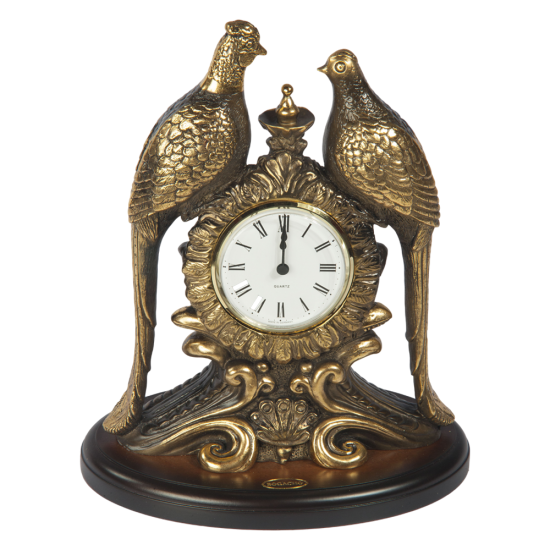 Часы настольные Павлины Бронза - фото, Интернет-магазин часов «Ваше Время»
