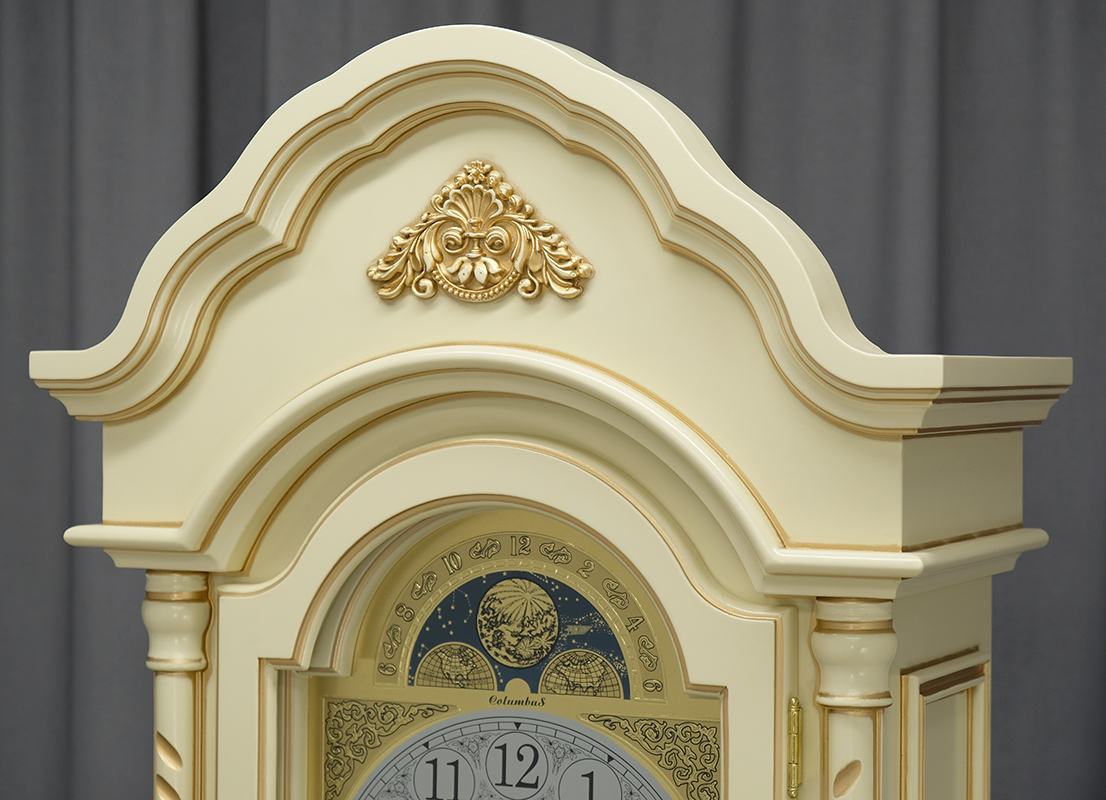 Часы напольные Columbus CR-9229-PG-Iv «Золотой иней» ivory - фото, Интернет-магазин часов «Ваше Время»