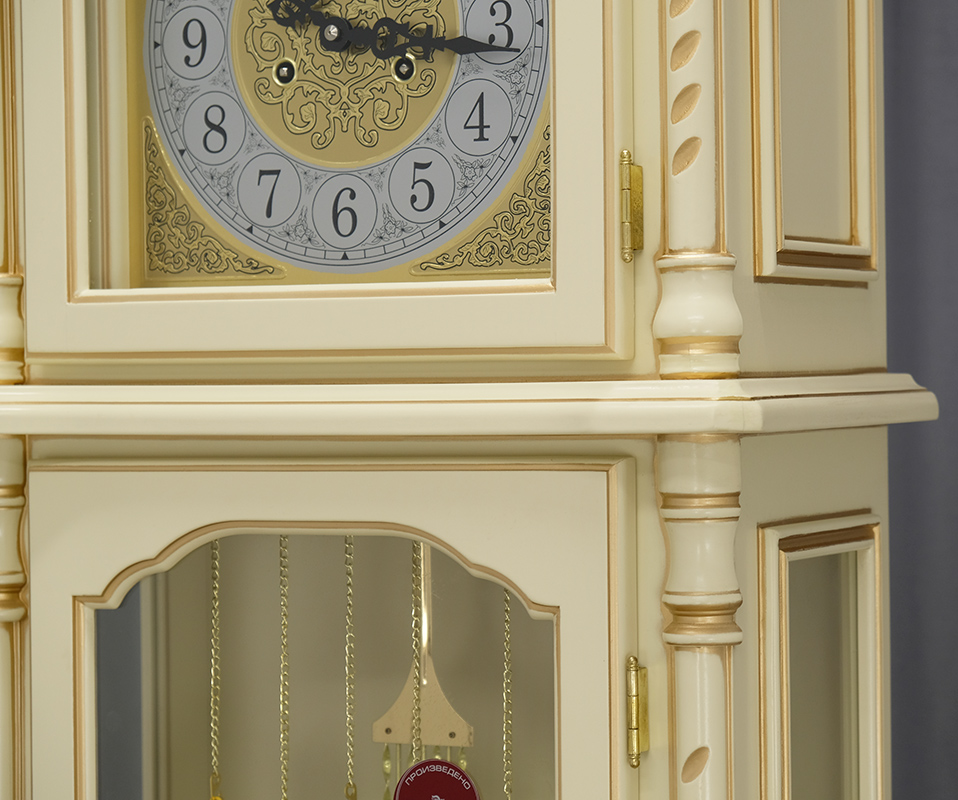 Часы напольные Columbus CR-9229-PG-Iv «Золотой иней» ivory - фото, Интернет-магазин часов «Ваше Время»