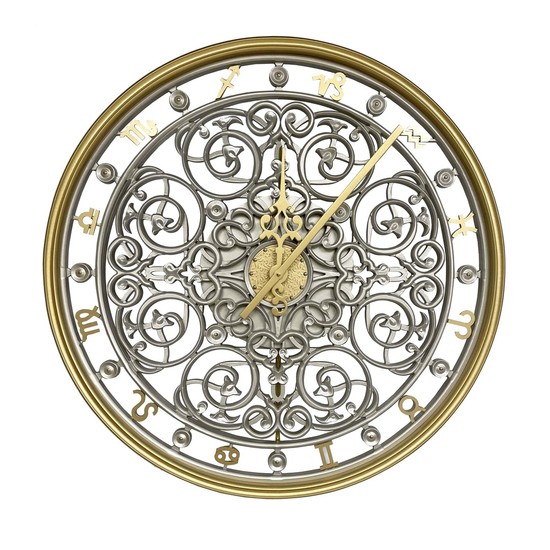 Настенные часы Zodiac Silver/gold 90