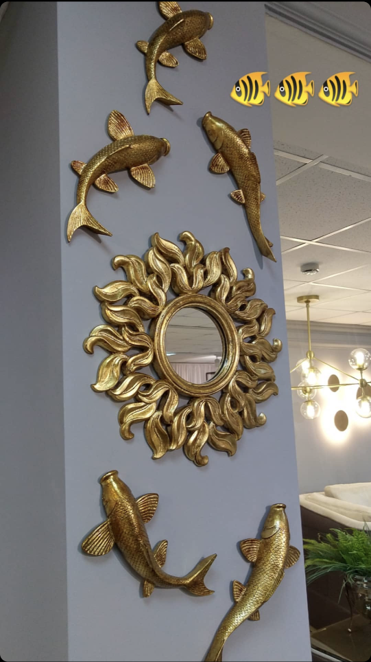 Настенный декор Fish Gold G - фото, Интернет-магазин часов «Ваше Время»